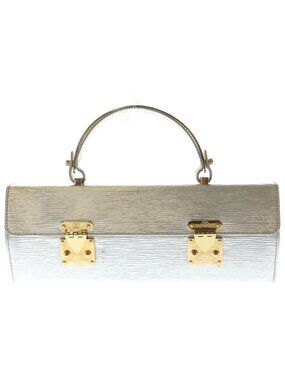 Louis Vuitton Epi Galaxia Handbag Silver Leather Gold